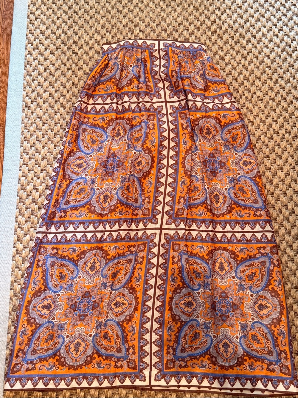 Zimmerman Tile-Print Maxi Skirt in Orange and Purple